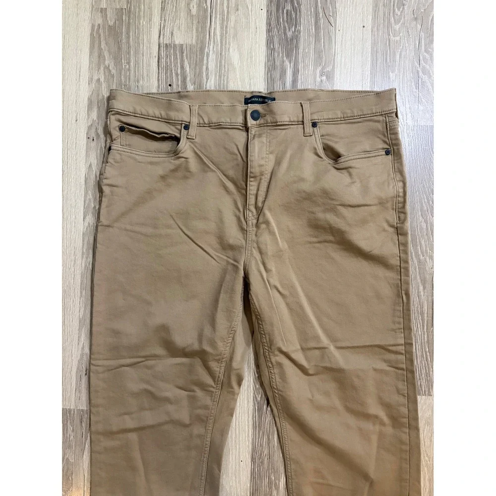 Banana Republic Khaki Chino‎ Pants Men 40x30 (39x27) Slim Cotton Stretch Whisky